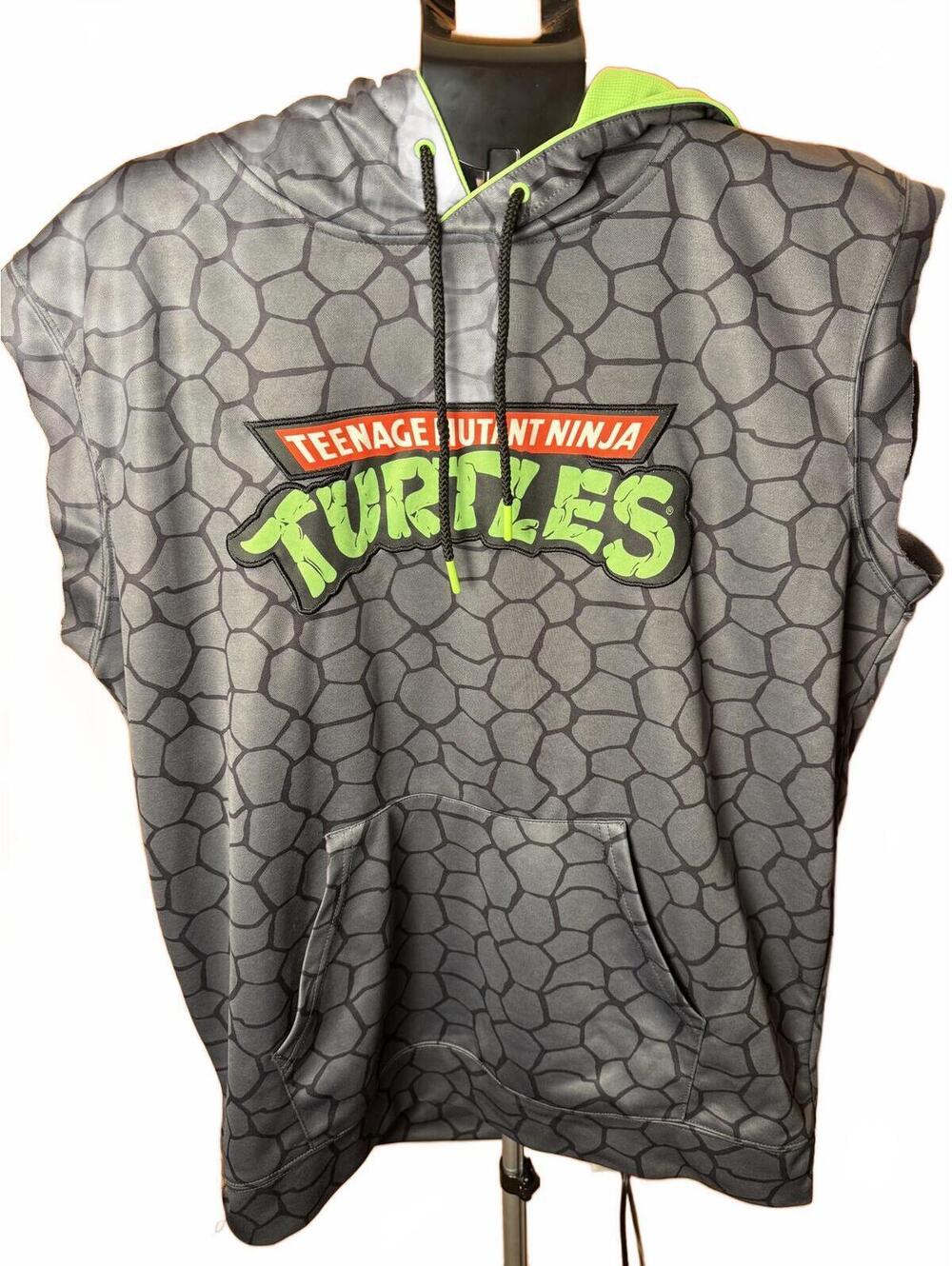 Nickelodeon Teenage Mutant Ninja Turtles Sleeveless Hoodie Hoody sz XL gray TMNT